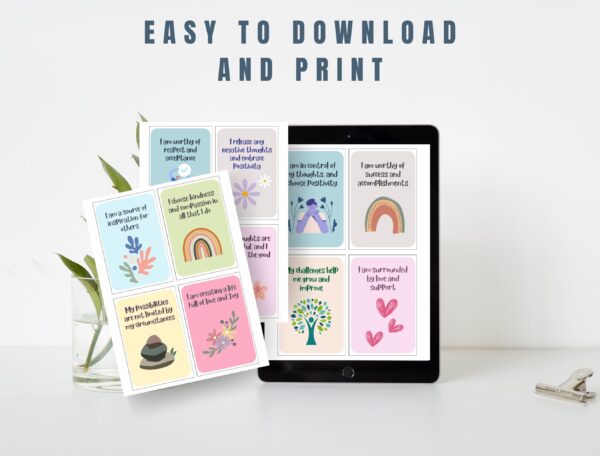 Positive Affirmation Cards, digital download for daily motivation and empowerment, printable inspirational cards - Image 3