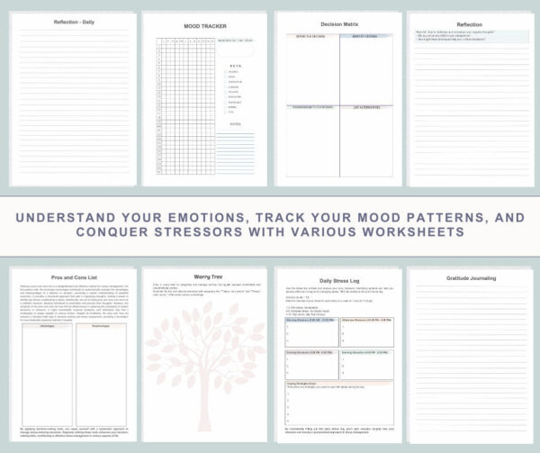 Stress Management Workbook / Stress Management / therapy worksheets / CBT worksheet / behavioural activation / coping strategies