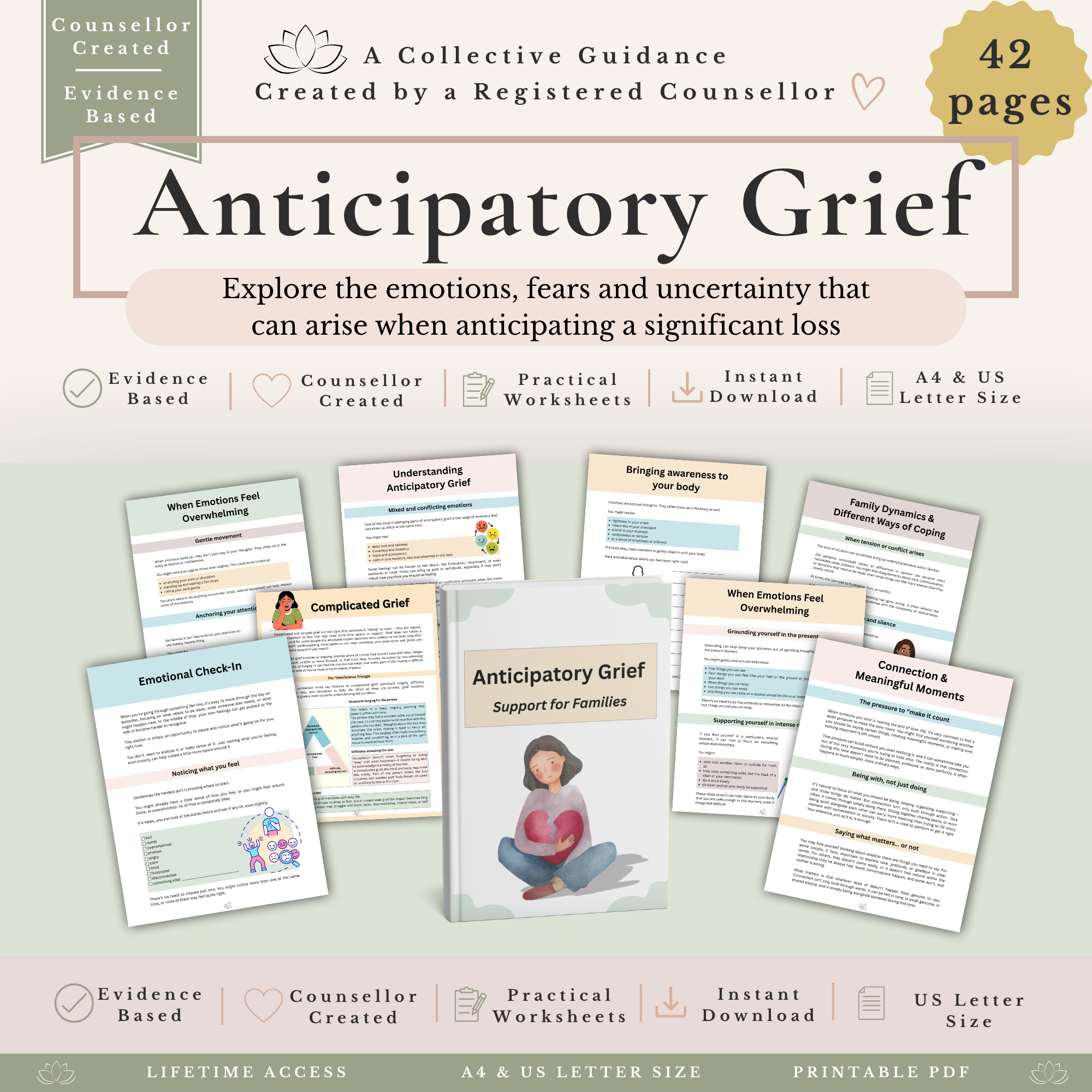 Grief & Loss Workbook Bundle - Bereavement Worksheets & Grief Therapy Resources - Image 5