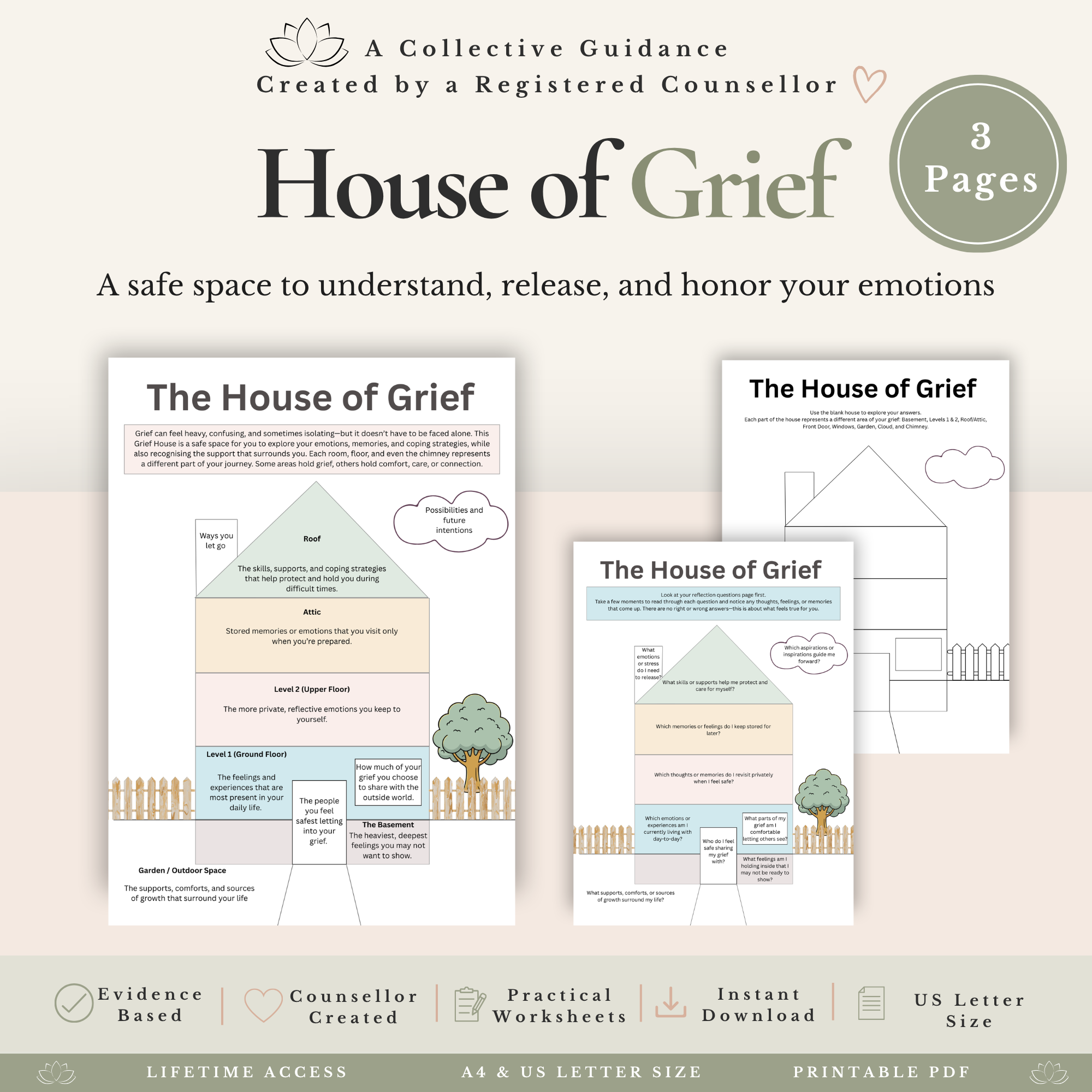 Grief & Loss Workbook Bundle - Bereavement Worksheets & Grief Therapy Resources - Image 6