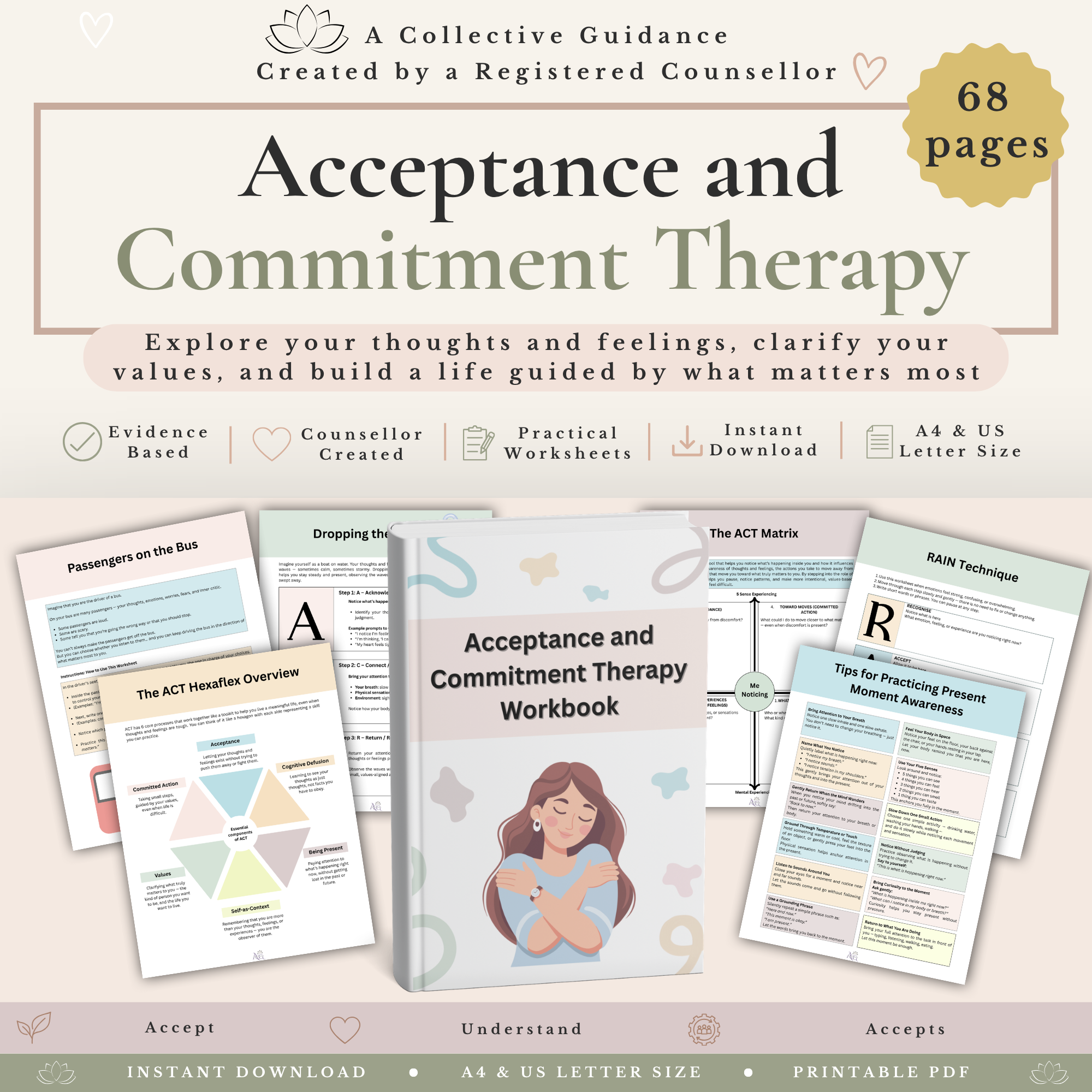 Therapy Worksheets Mega Bundle - 580 Mental Health Resources & ACT Tools - Image 6