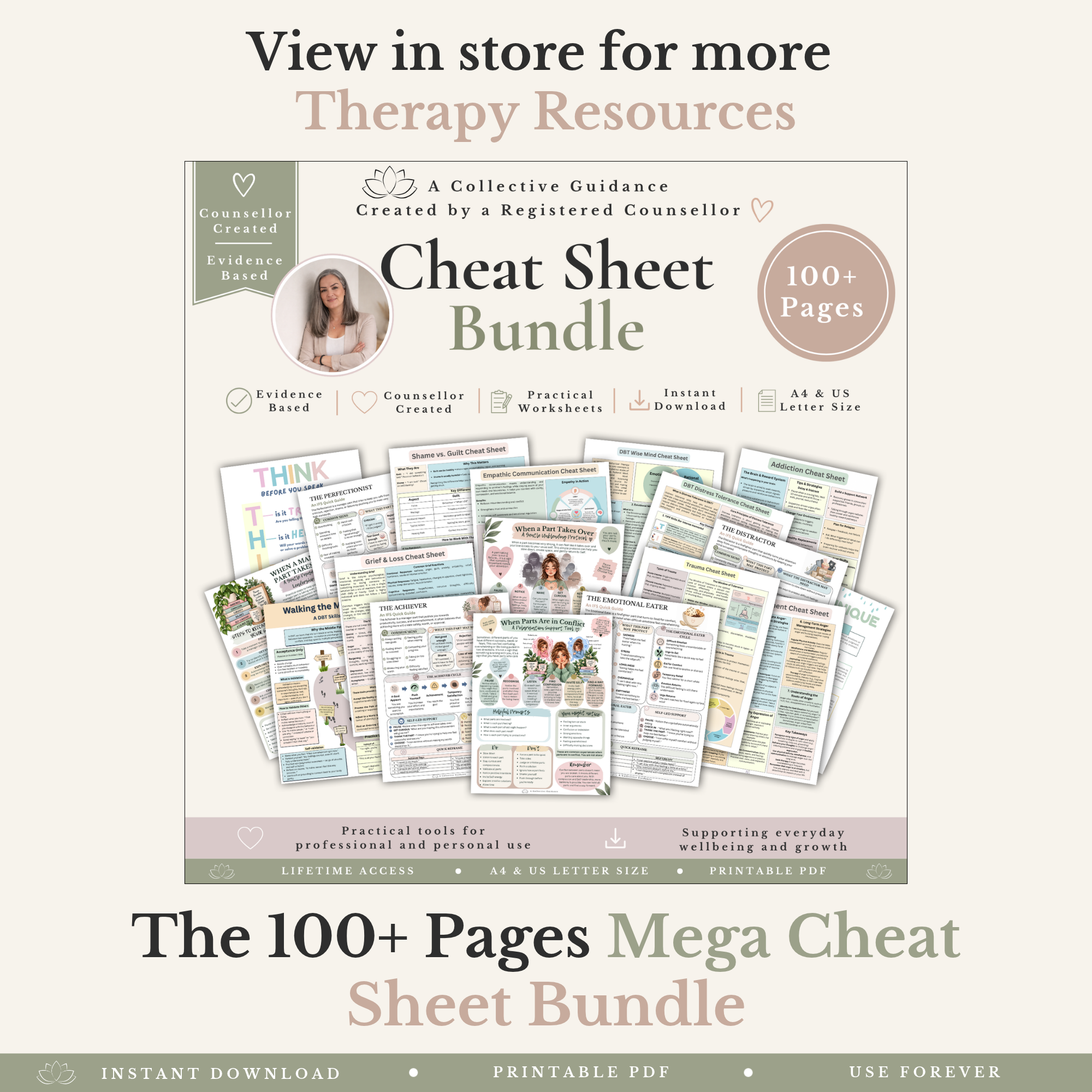 Therapy Worksheets Mega Bundle - 580 Mental Health Resources & ACT Tools - Image 12