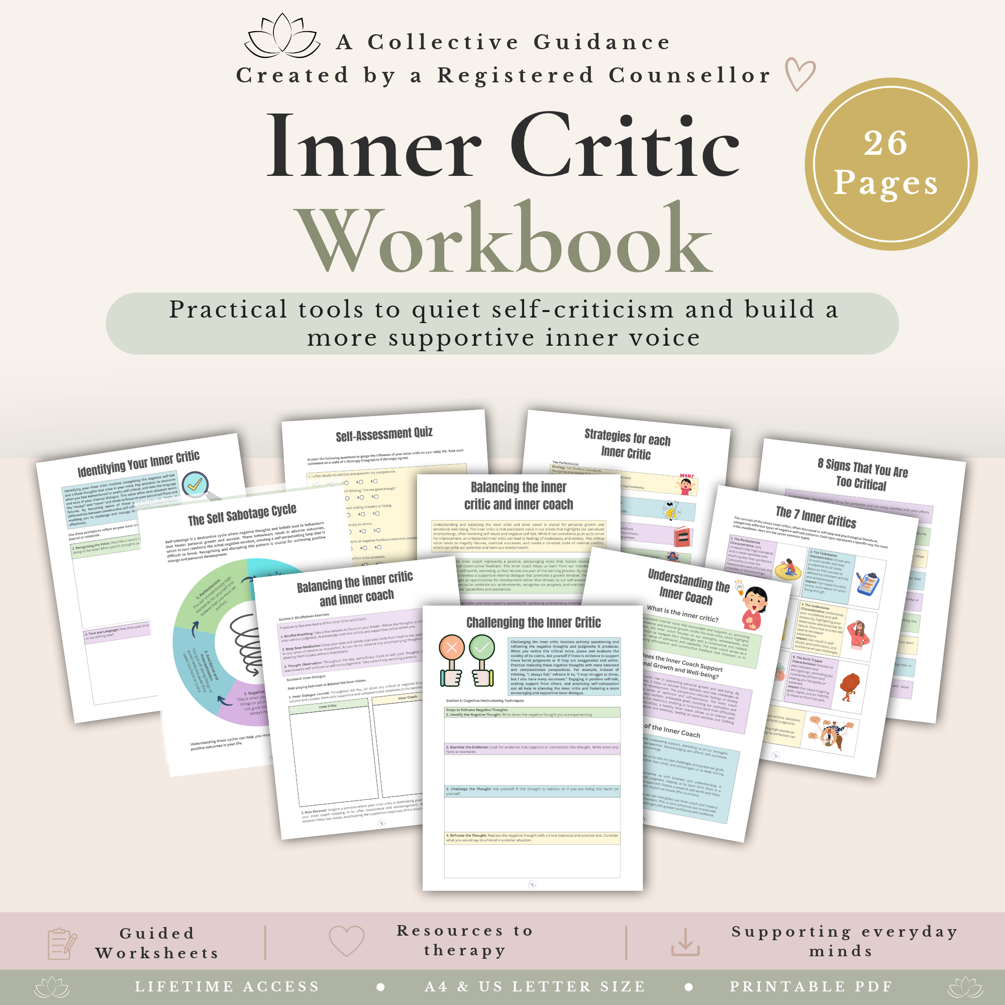 Inner Child Workbook Bundle - Inner Child Healing Worksheets & Self-Compassion Resources - Image 4