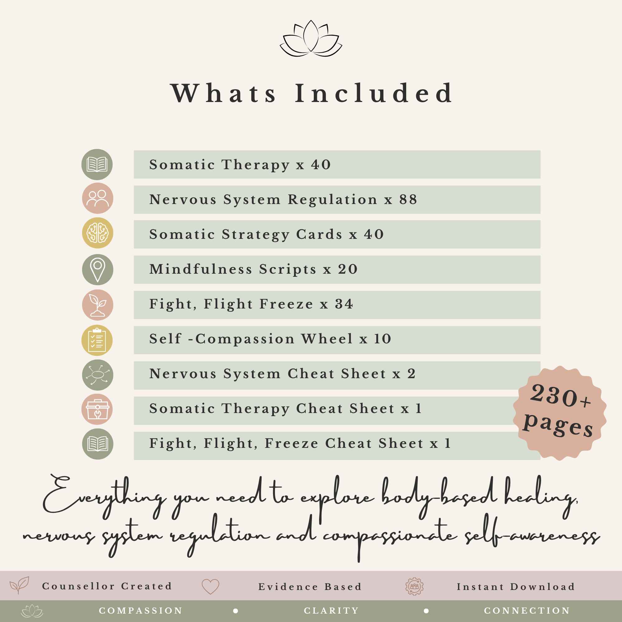 Somatic Therapy Bundle - Nervous System Regulation & Trauma Worksheets - Image 2