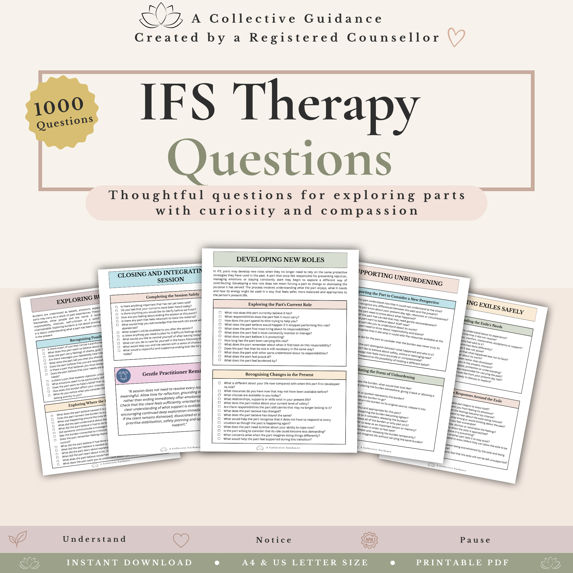IFS Therapy Bundle - Internal Family Systems Worksheets & Parts Work Resources - Image 6