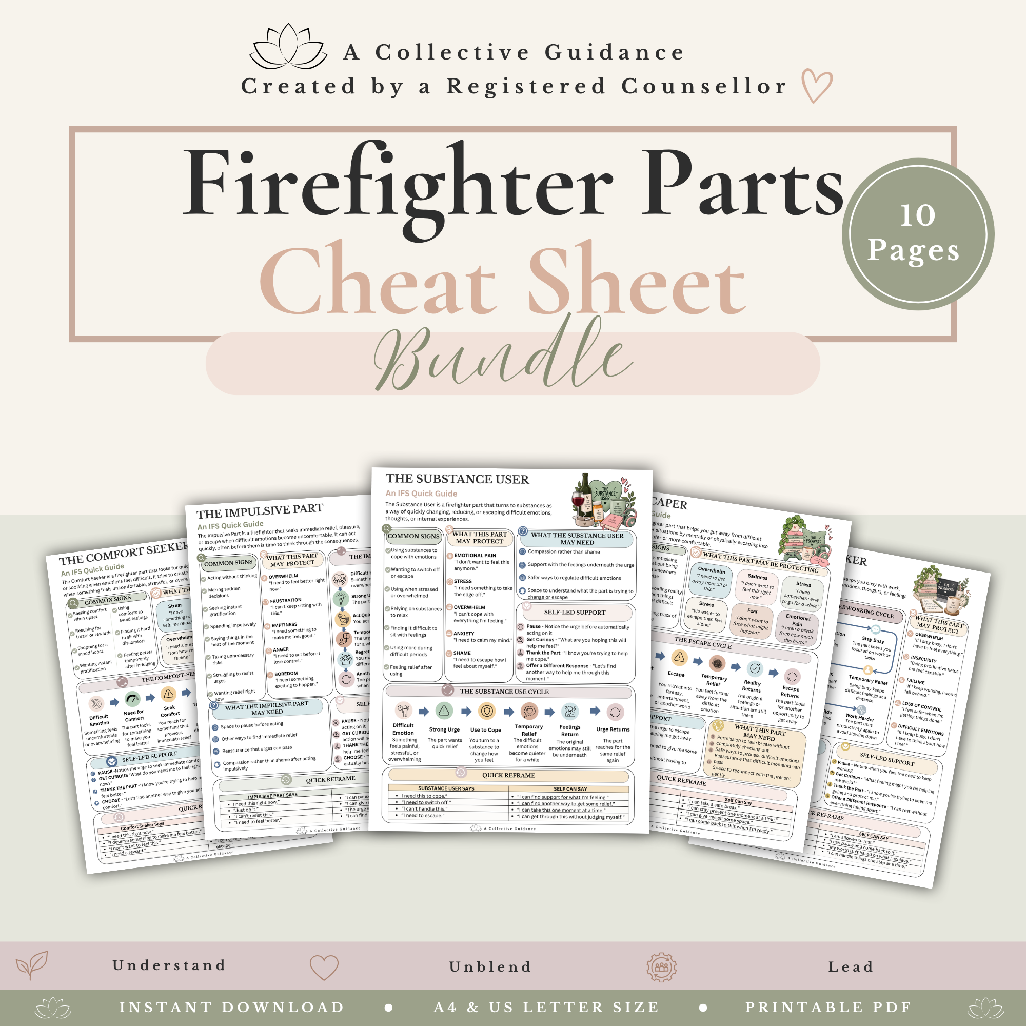 IFS Therapy Bundle - Internal Family Systems Worksheets & Parts Work Resources - Image 9
