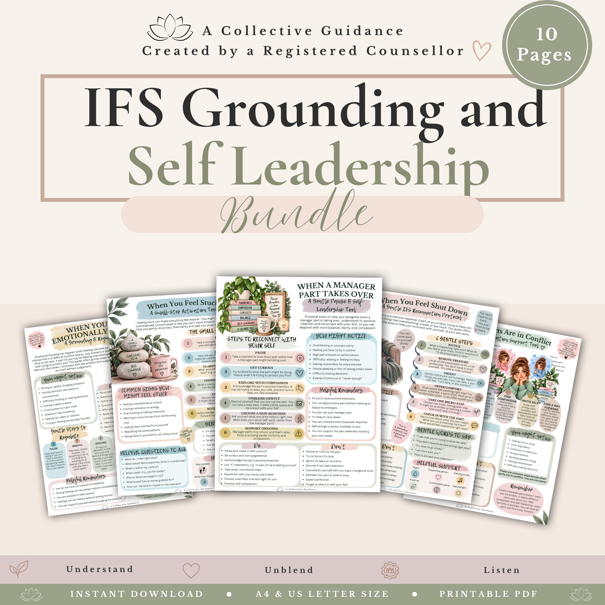 IFS Therapy Bundle - Internal Family Systems Worksheets & Parts Work Resources - Image 11